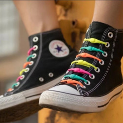 12pcs Silicone Shoelaces Round Elastic Shoe Laces Special No Tie