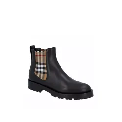 BURBERRY Vintage Check Detail Chelsea Boots