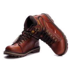 Caterpillar Safty Shoes Steel Toe Men's Work Boots Outdoor Hiking Boots Kasut kerja lelaki Genuine Leather