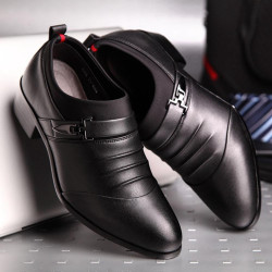 British Mens Leather Shoes Fashion Man Pointed Toe Formal